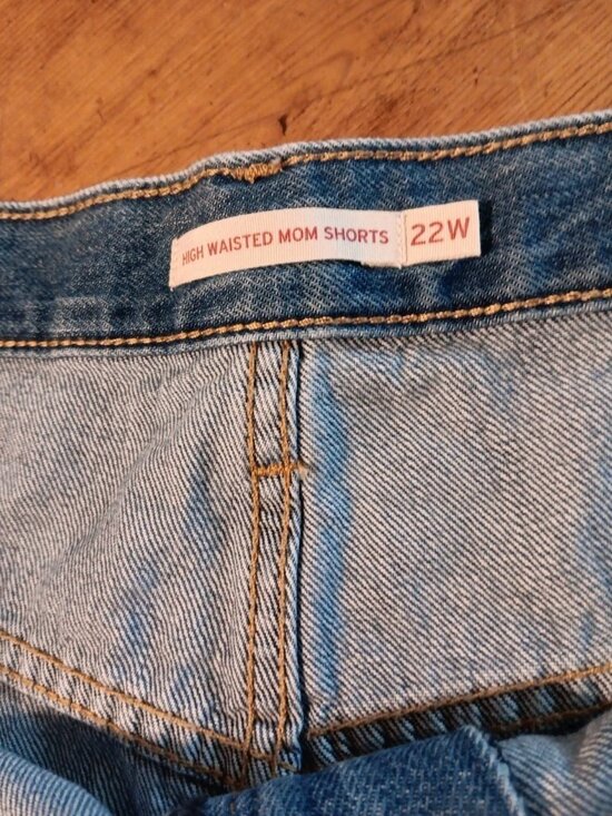 Levis Shorts High Waisted Mom Jean Womens Plus 22W Blue Medium Wash 100% Cotton - Picture 5 of 8